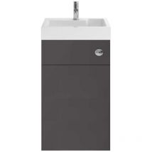 Nuie Athena Gloss Grey 500mm Combination Vanity Unit with Basin and Cistern - PRC945CB