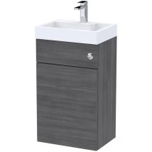 Nuie Athena Anthracite Woodgrain 500mm Combination Vanity Unit with Basin and Cistern - PRC545CB