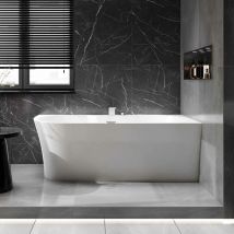 Vasca da bagno freestanding acrilico sanitario nova corner plus - installazione a destra - 170 x 78 cm - rubinetteria opzionale Senza sistema di