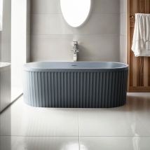 Arati Bath&shower - Vasca da bagno freestanding ovale 170x80cm scanalata grigio Kimolos Moon