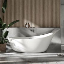 Bernstein - Vasca da bagno freestanding sophie - bianco lucido - 190 x 80 x 82,80 cm - rubinetteria opzionale Con rubinetteria 1521, Senza sistema di