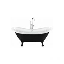 Vasca da bagno freestanding con piedini DARLINGTON Nera 175 cm Piedini di leone Neri