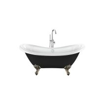Vasca da bagno freestanding con piedini darlington Nera 175 cm Piedini di aquila Bronzo