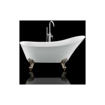 Vasca da bagno freestanding con piedini BALMAIN Bianca 161 cm Piedini di aquila Bronzo