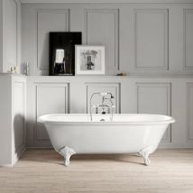 Vasca da bagno freestanding in ghisa stile classico con piedini plymouth bianca 190 cm Piedini bianchi