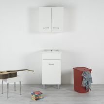 Vasca lavapanni in ceramica 45x50 cm con mobile bianco – 1 anta – 20 cm profondità interna – Jo-Bagno.it