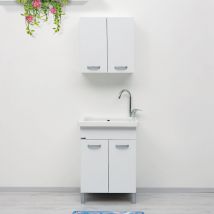Vasca lavatoio in ceramica 60x50 Dordogne con Mobile Bianco domina