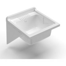 Lavatoio in Resina con Staffe Di Supporto Basis 45x50cm Mongardi
