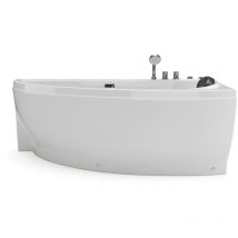 Vente-unique - Vasca per balneoterapia asimmetrica 1 posto 160 x 75 cm Bianca - Angolo a destra - tabana