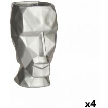 Giftdecor - Vase 3d polyrésine argenté 12 x 24,5 x 16 cm (4 pièces)