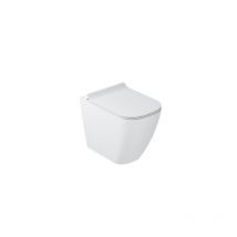 Galassia - Vase à poser au sol sans rebord en blanc brillant Meg11 - Avec abattant wc
