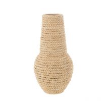 Vase afro en bois naturel 31.5x31.5x63 cm