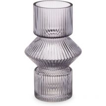 Vase aus geriffeltem Glas, 9,5 x 16,5 cm