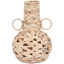 Signes Grimalt - Vase beige en palmier et en jonc de mer, décoration naturelle, vase de style Boho, accessoire de décoration