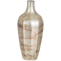 Vase Blanc Verre 11 x 11 x 25 cm