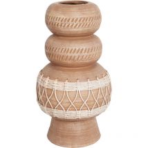 Beliani - Vase Boho en Magnésium à Fleurs Intérieur Extérieur Brun Clair Almiros