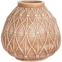 Beliani - Vase Boho en Magnésium à Fleurs Intérieur Extérieur Marron Clair Domokos