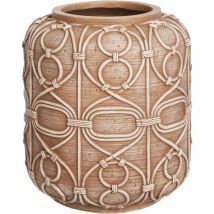 Vase Boho en Magnésium Pot de Fleurs Intérieur Extérieur Marron Clair Palamas