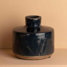 Vase bouteille large bleu marine 13x13cm