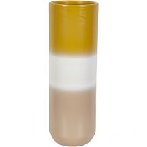 Vase en céramique moutarde/beige