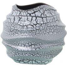 Fijalo - Vase Céramique 23 Cm Gris Craquelé/Argent °26X23 Cm Bouche:14X14 Cm