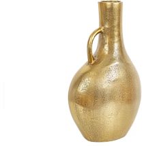 Vase à anse en aluminium doré