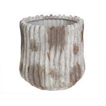 Pot de fleur ondulé en céramique rustique