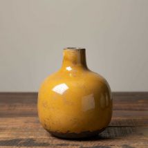 Vase céramique moutarde 16x14cm