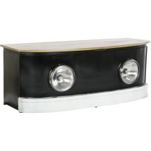 Table Café Mangue Fer 120X45X45 Projecteurs Noir