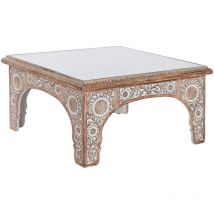 Table Café Mangue Verre 81X81X45 Naturel