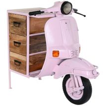 Commode Métal Mangue 100X68X105 Moto Rose Pâle
