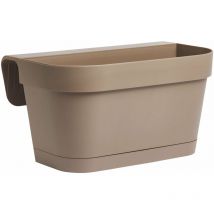 Led Leds - Vase de résine Balconiere B-Smart avec soucoupe et entretoise 36x16x19 cm LightGray - LightGray