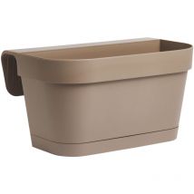 Led Leds - Vase de résine Balconiere B-Smart avec soucoupe et entretoise 46x16x19 cm LightGray - LightGray