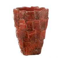 Vase Design en Céramique 'Akane' 28cm Rouge