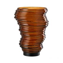 Paris Prix - Vase Design en Verre 'Tornado' 27cm Marron