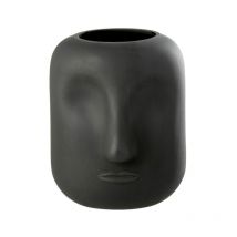Vase Design Visage 'Noé' 20cm Noir