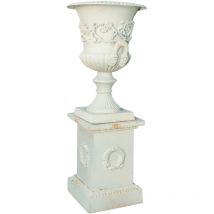 Biscottini - Vase diam. L57 Xh 80 cm avec socle L44 xPR44 Xh 69 cm en fonte