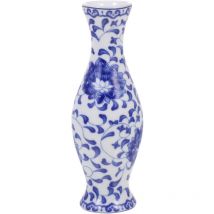 Vase en céramique bleu et blanc Boho Decor Art Fleur chinoise Peint à la main Créatif