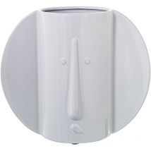 Fijalo - Vase en céramique visage blanc brillant 25X13X22 Cm
