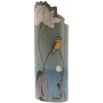 Parastone - Vase en céramique silhouette Ohara Koson - Martin-pêcheur