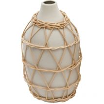 Vase en grès et rotin 11 x 19 cm Modèle 1