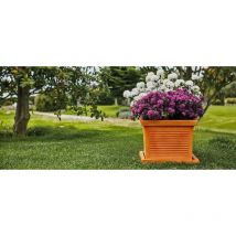 Monacis - Vase en Polymer Square Millerighe Terracotta cm 50 (48X48X38h)