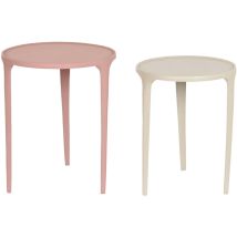 Dkd Home Decor - Table Auxiliaire Set 2 Aluminium 40X40X50 Rose