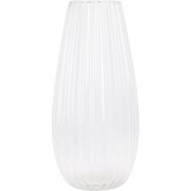 Home Styling - Vase en verre clear, en verre transparent et strié, ø 17 x 37 cm.