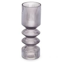 Vase en verre côtelé, 8 x 23 cm