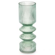 Vase en verre côtelé, 8 x 23 cm