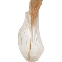 Vase en verre rayé