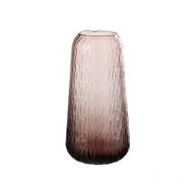 Vase en verre rose 15x15x30 cm