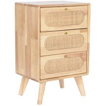 Commode Rubberwood Rotin 40X30X63 Naturel