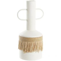 Vase Métal Fibre 20X16X40 Blanc